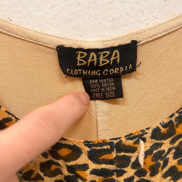 Vintage Rayon Dress with Cute Elephants Giraffes Free Size - Picture 5 of 5